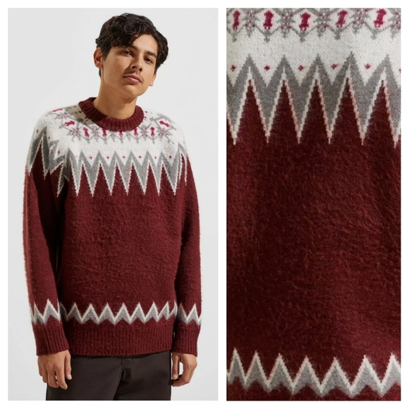 Urban Outfitters | Sweaters | Uo Urban Outfitters Fair Isle Crew Neck  Relaxed Fit Soft Knit Sweater Jumper M L | Poshmark